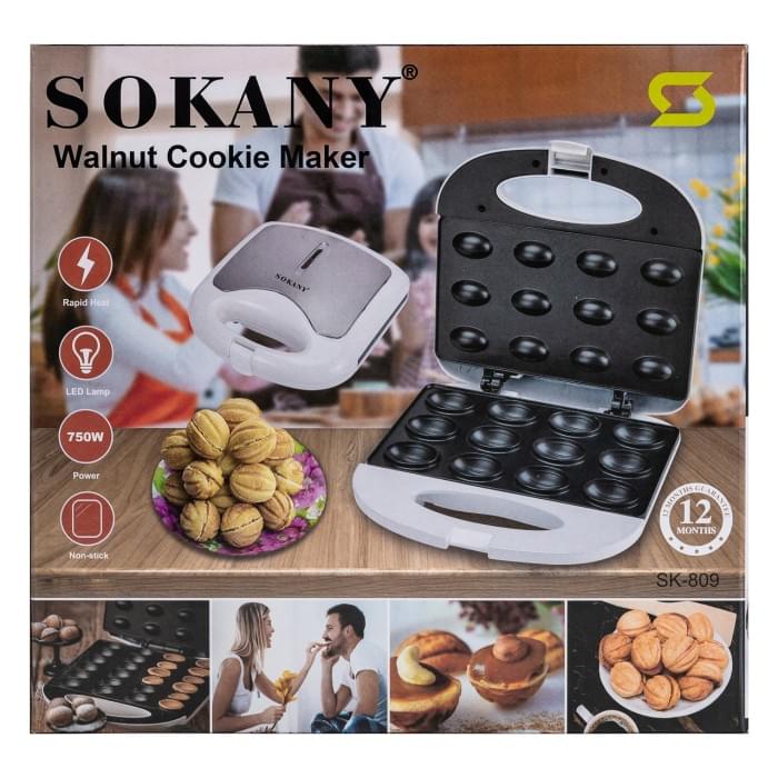 Горішниця Sokany SK-809 на 12 горішків з антипригарним покриттям 750 Вт (53077)