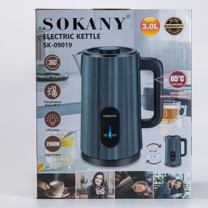 Електричний чайник Sokany SK-09019GR 3 літри Зелений (58051)
