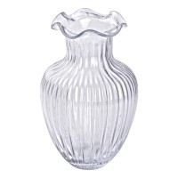 Скляна ваза, декоративна фігурка 24,5 см, прозора HP-1701 (52934)