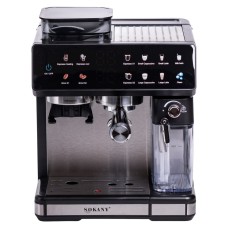 Кавоварка ріжкова 4в1 з кавомолкою 1800 Вт  резервуар 2,6 л  Sokany SK-04032 (18209)