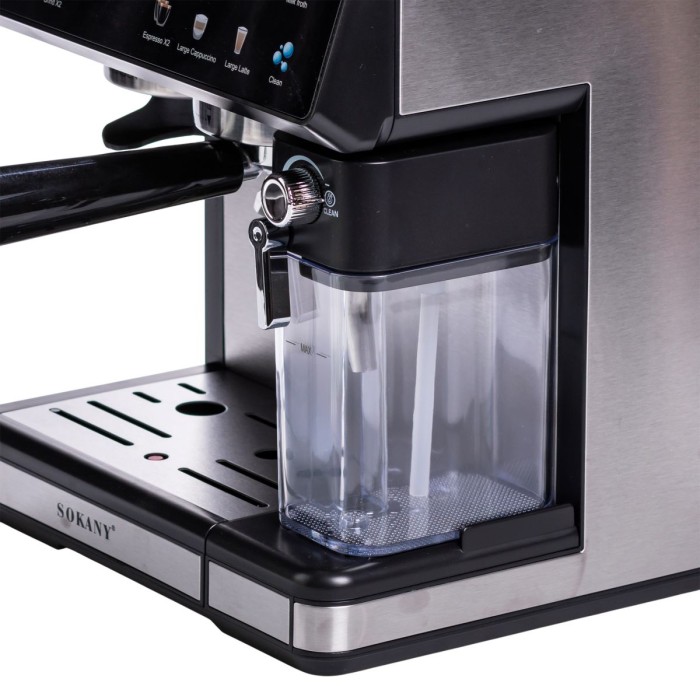 Кавоварка ріжкова 4в1 з кавомолкою 1800 Вт резервуар 2,6 л Sokany SK-04032 (18209)