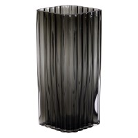 Ваза для квітів зі скла, декоративна, прямокутна, сіра, 28 см HP-1703 (59281)