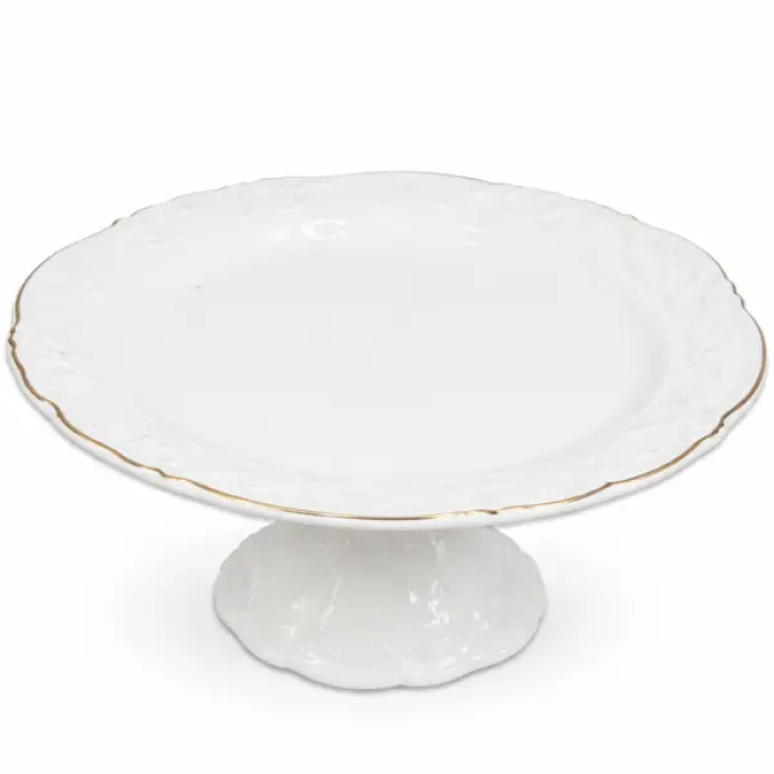 Тортівниця порцелянова на ніжці Ø20 см підставка для торта капкейків тістечок, страва для десертів святковий посуд 120-YH-HG045 (58983)