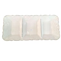 Менажниця порцелянова на 3 секції для закусок 30×14×3.5 (см) тарілка менажниця прямокутна для сервірування Біла 120-YH-HG016 (23691)