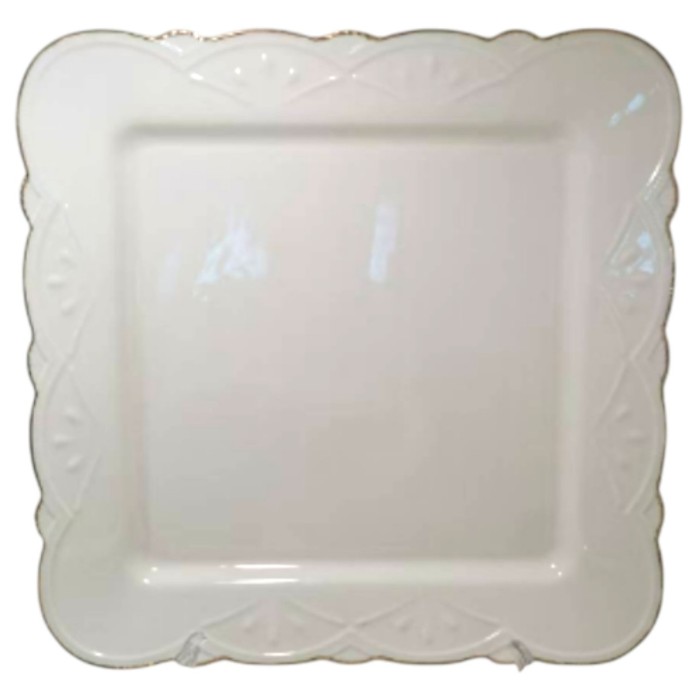 Тарілка квадратна 25 (см) порцелянове плоске сервірувальне блюдо для подавання horeca Білий 120-YH-HG002 (22971)