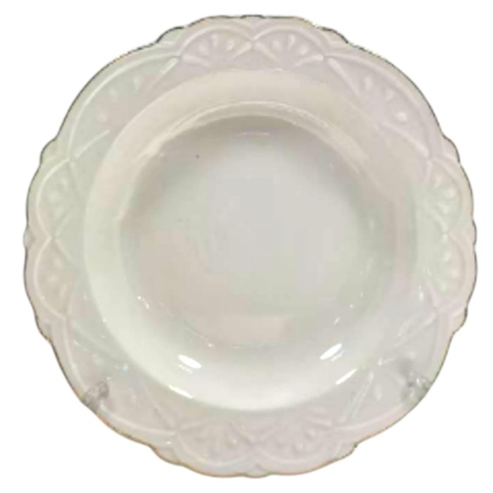 Тарілка кругла порцелянова Ø22 (см) глибока супова тарілка для перших страв Біла 120-YH-HG023 (24351)