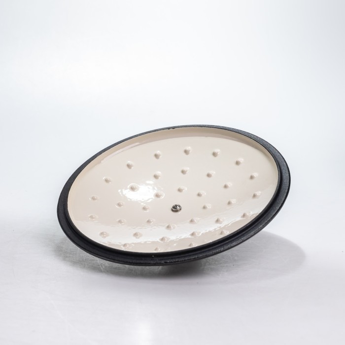 Каструля чавунна 2.5 л емальована з кришкою посуд для тушкування запікання томління кухонна Сіра HP-1-14-GREY (17807)