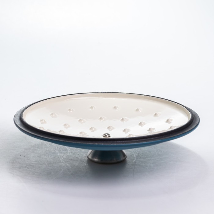 Каструля чавунна 2.5 л емальована з кришкою посуд для тушкування запікання томління кухонна Синя HP-1-14-BLUE (55407)