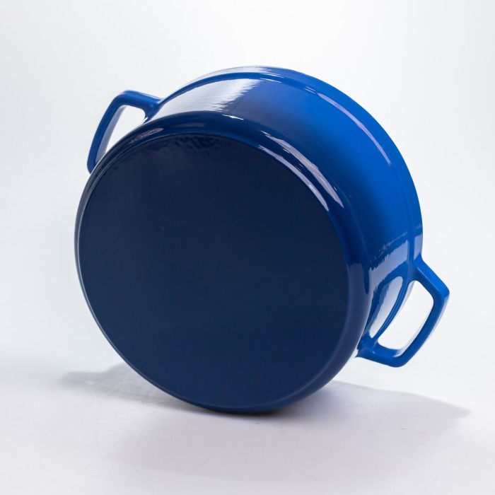 Каструля чавунна 4.5 л емальована з кришкою посуд для тушкування запікання томонія кухонна Синя HP-1-19-BLUE (68620)