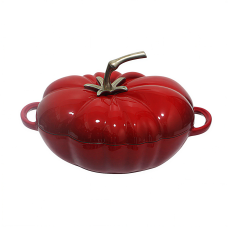 Каструля чавунна Томат 2.5 л емальована з кришкою посуд для тушкування запікання тушкування кухонна Червона HP-1-20-RED (78086)