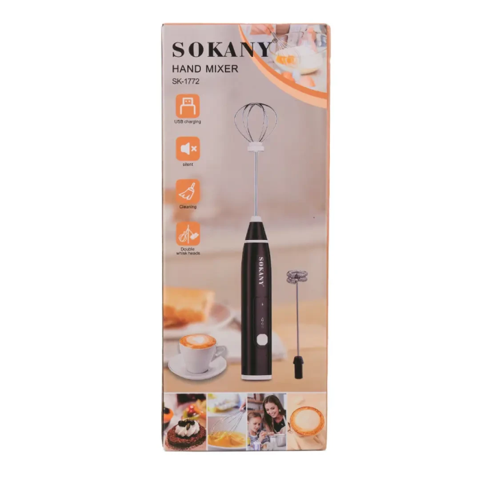 Капучинатор Sokany SK-1772 акумуляторний Білий (73679)