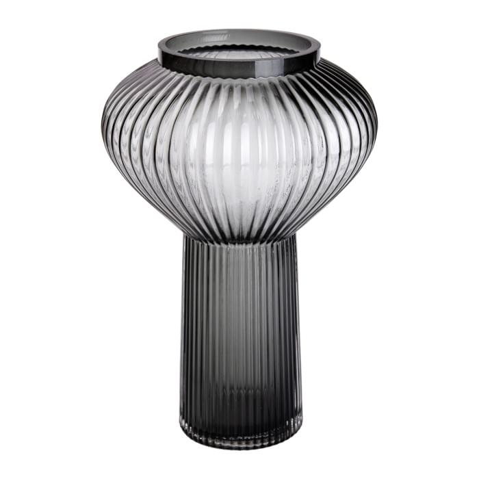 Скляна ваза 30 см сіра HP-1718 (63984)