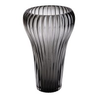 Скляна ваза для квітів, декоративна фігурна, сіра, 27 см HP-1719 (41022)