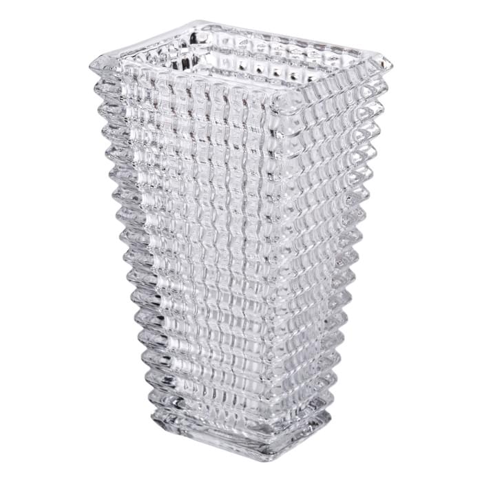 Прямокутна декоративна скляна ваза 13,5 x 10 x 22 см (65427)