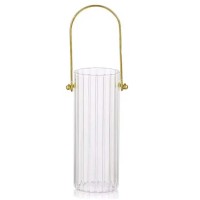 Декоративна скляна ваза для квітів із ручкою 24.5 см (54267)