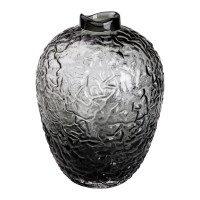 Ваза для квітів зі скла, декоративна кругла, 30 см, сіра HP-1731 (10733)