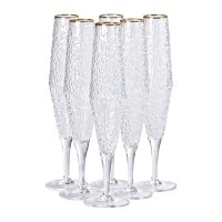 Келихи для шампанського 250 мл, висока ніжка, набір із 6 штук HP-16-4 (21010)