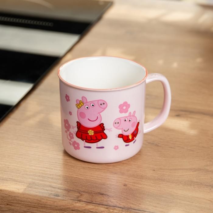Чашка керамічна Peppa Pig 400 мл рожева рожева (37807)