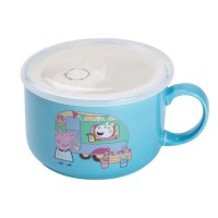 Миска для локшини керамічна 770 мл із герметичною кришкою, блакитна HP-15-15 (64473)