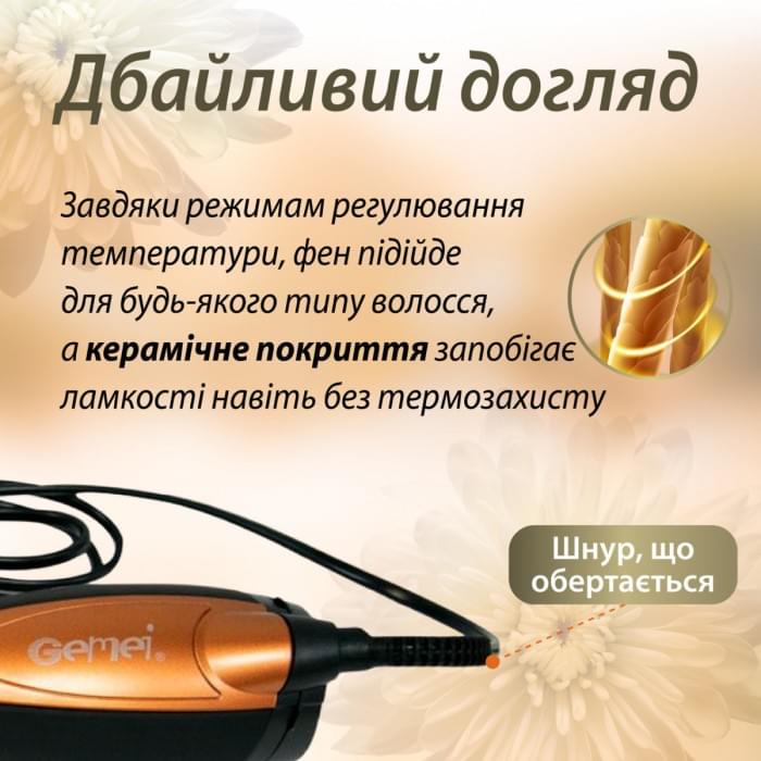 Фен стайлер для волосся 3 в 1Gemei HP-4828 1000 Вт (39578)