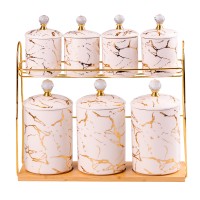 Набір для сипучих продуктів на металевій підставці 7 предметів по 300 мл і 700 мл (28469)