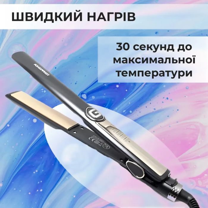 Утюжок для волосся Gemei GM-416 з турмаліновим покриттям чорний (21702)