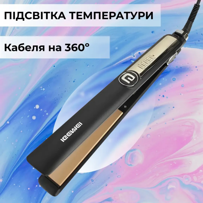 Утюжок для волосся Gemei GM-416 з турмаліновим покриттям чорний (21702)
