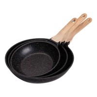 Набір з 3 алюмінієвих сковорідок з товстим дном MGC Чорний (33633)