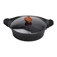 Алюмінієва каструля Ø 30 см 2-ступінчасте мармурове антипригарне покриття Чорний MGC HP-4-413B (76775)