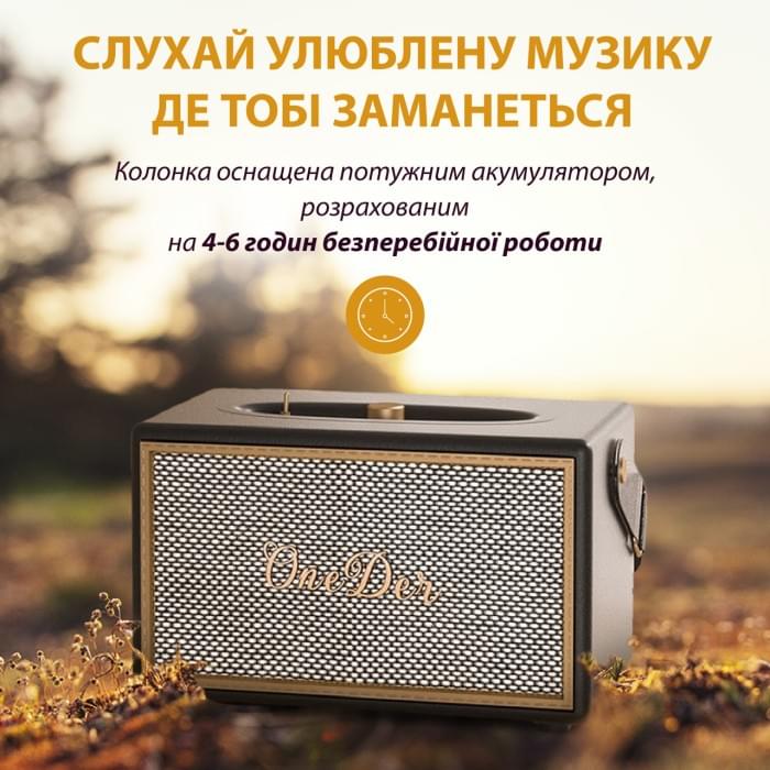 Портативна міні-колонка OneDer D6 коричнева D6BR (82271)