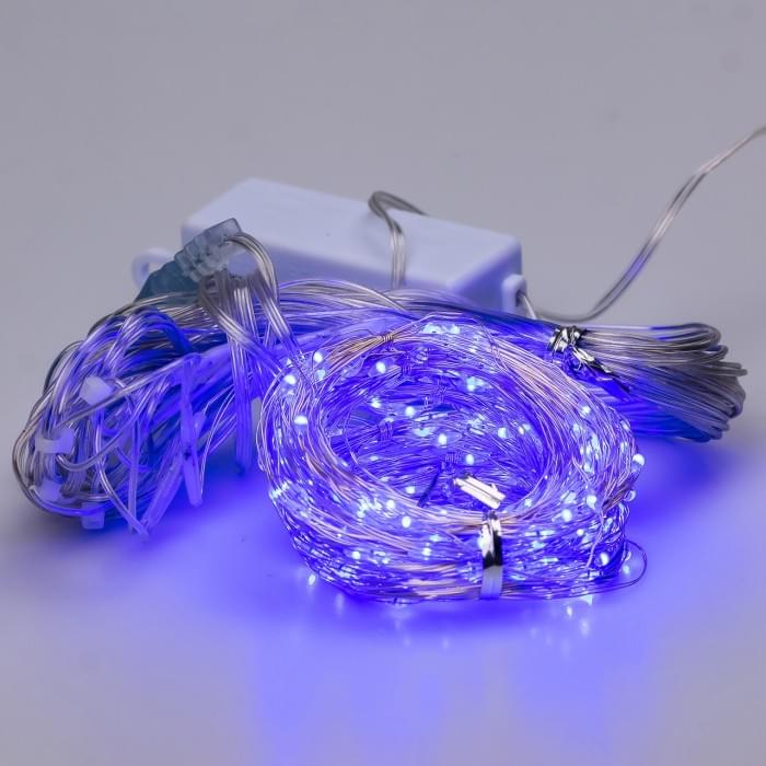 Гірлянда штора світлодіодна GarlandoPro Роса 200LED 3х2м 10 ліній 8 режимів гірлянда крапля роси Синій 173302BL (85282)