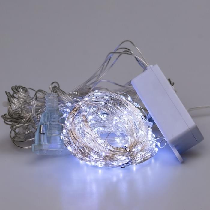 Гірлянда штора світлодіодна GarlandoPro Роса 200LED 3х2м 10 ліній 8 режимів гірлянда крапля роси Білий 173303W (47071)