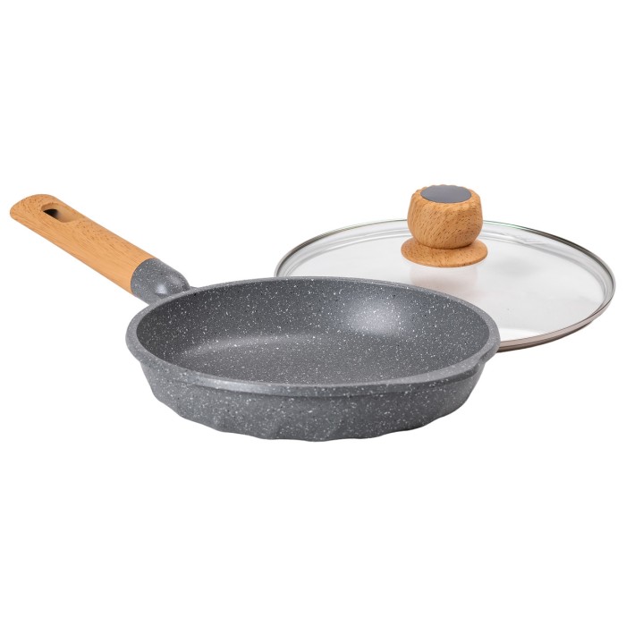 Алюмінієва сковорода 1,8 л з мармуровим антипригарним покриттям Ø 24 см сіра MGC HP-4-423G (86230)