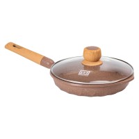 Алюмінієва сковорода 1,8 л мармурова з антипригарним покриттям Ø 24 см кавова MGC HP-4-423CO (67400)