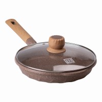 Мармурова алюмінієва сковорода з антипригарним покриттям Ø 26 см бежева MGC (54057)