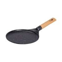 Алюмінієва млинцева сковорода з мармуровим антипригарним покриттям Ø 22 см, товсте дно MGC Black HP-4-427B (19725)