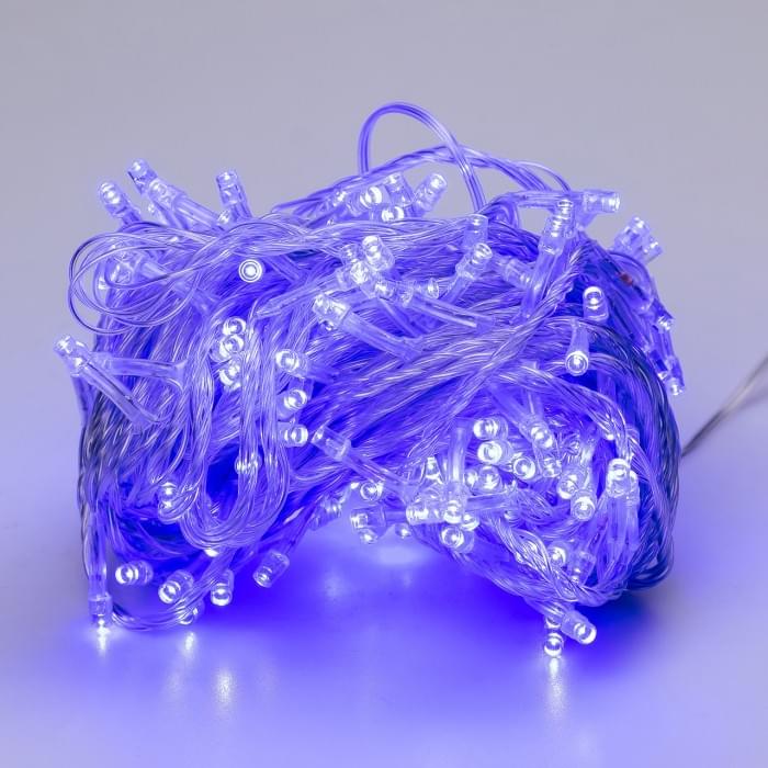 Гірлянда нитка світлодіодна GarlandoPro 190 LED лампочок 18м 8 режимів лед гірлянда Синій W400LEDBL (29030)