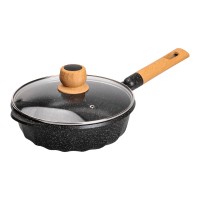 Алюмінієвий сотейник 2,7 л з мармуровим антипригарним покриттям Ø 24 см чорний HP-4-436B (17626)