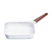 Сковорода-гриль алюмінієва, квадратна, 2,5 л, з антипригарним покриттям, 24 см MGC White (67918)