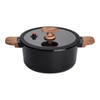 Алюмінієва каструля з керамічним покриттям антипригарним 3 л Ø 24 см чорний MGC HP-4-453B (74210)