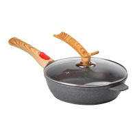 Алюмінієва глибока сковорода (2,4 л) зі скляною кришкою Ø 24 см сіра MGC HP-4-463G (35176)