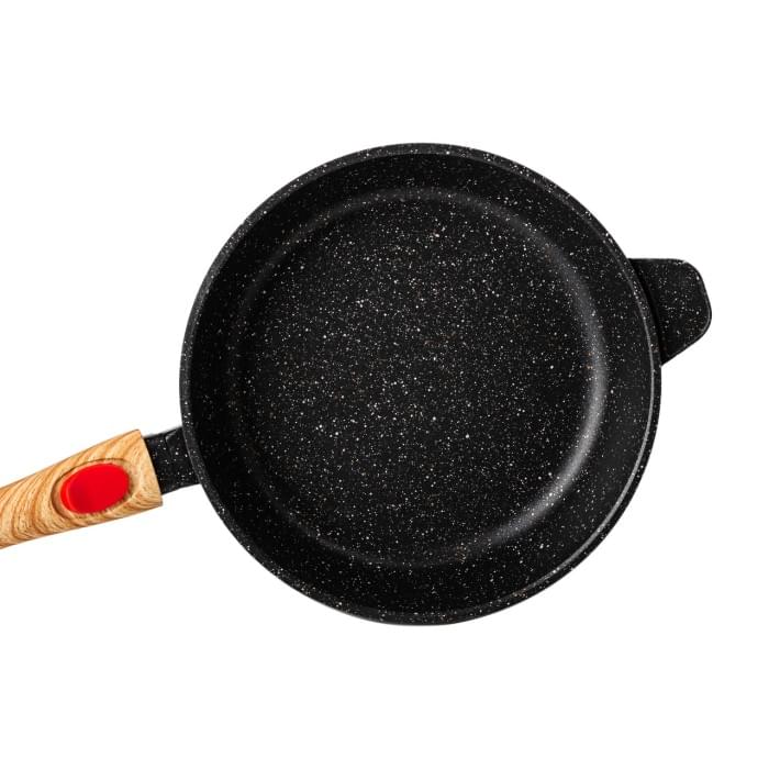 Алюмінієва глибока сковорода (2,4 л) зі скляною кришкою Ø 24 см Black MGC HP-4-463B (62425)