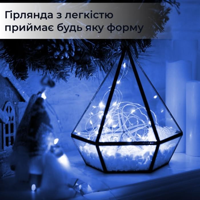 Гірлянда світлодіодна кінський хвіст GarlandoPro 200LED Роса 2м 10 ліній Синій 1733010BL (61064)