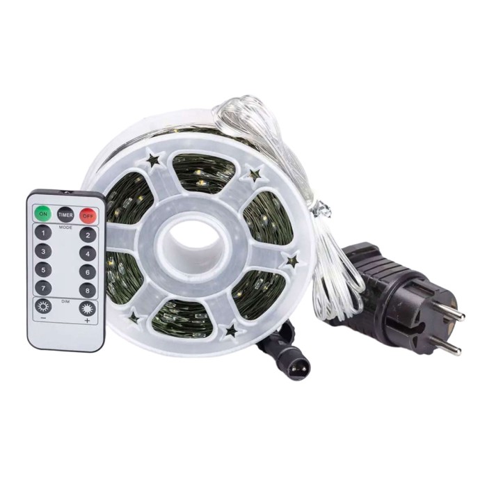 Гірлянда роса на пульті 200 метрів на 2000 led світлодіодів крапля на зеленому дроті мультиколор 2000L200MGML (80291)