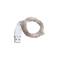 Гірлянда роса 10 метрів USB на 100 led світлодіодів крапля на білому дроті біла USB100L10MWW (33758)