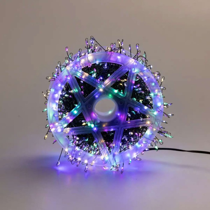 Гірлянда роса мішура 30 метрів хвойна лапа 640 led світлодіодів зелений дріт мультиколор D1750ML (39907)