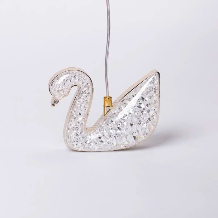 Гірлянда штора з фігурками Сваровскі 3 метри 6 ламп тепле жовте світло 6L3MSWA (14024)