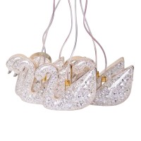 Гірлянда штора з фігурками Сваровскі 3 метри 6 ламп тепле жовте світло 6L3MSWA (14024)