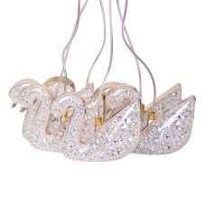 Гірлянда штора з фігурками Сваровскі 3 метри 6 ламп тепле жовте світло 6L3MSWA (14024)