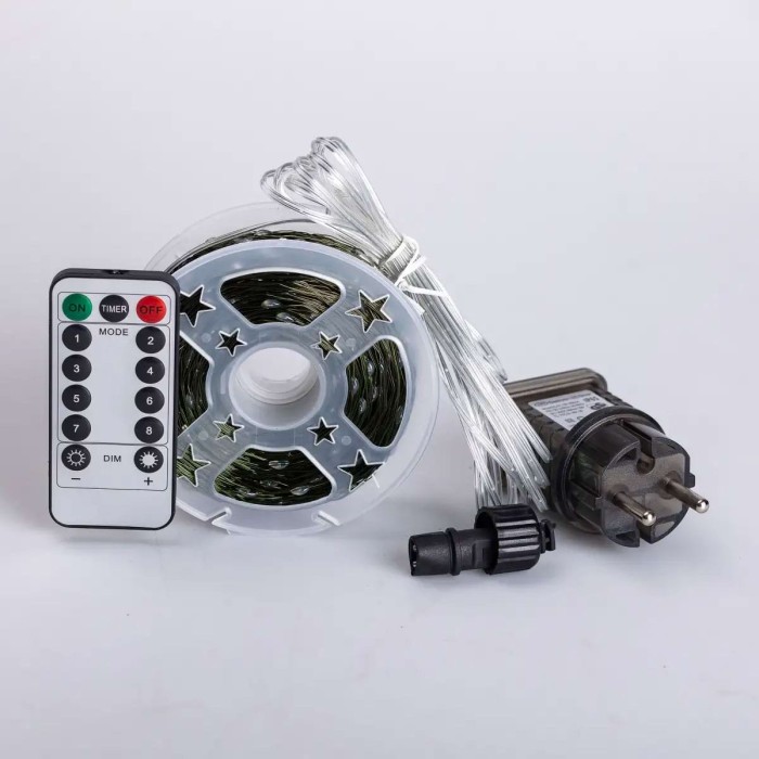 Гірлянда роса на пульті 100 метрів на 1000 led світлодіодів крапля на зеленому дроті синя 1000L100MGBL (58121)